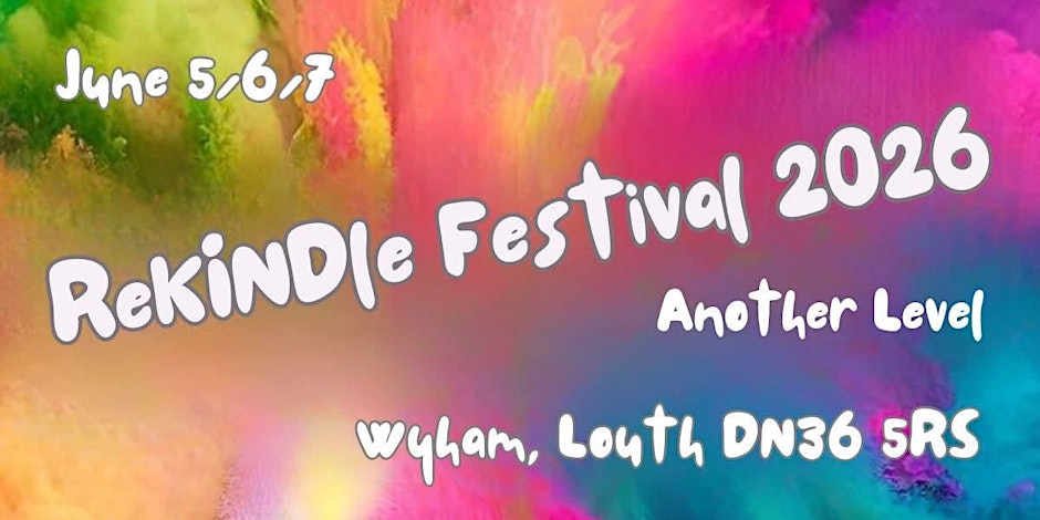 Colourful ReKINDle festival artwork used as temporary reference imagery.